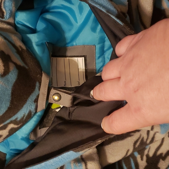 Athletech Boys XL 14/16 Winter Coat – Gray/Blue Colorblock Fleece-Lined Jacket - Picture 4 of 6